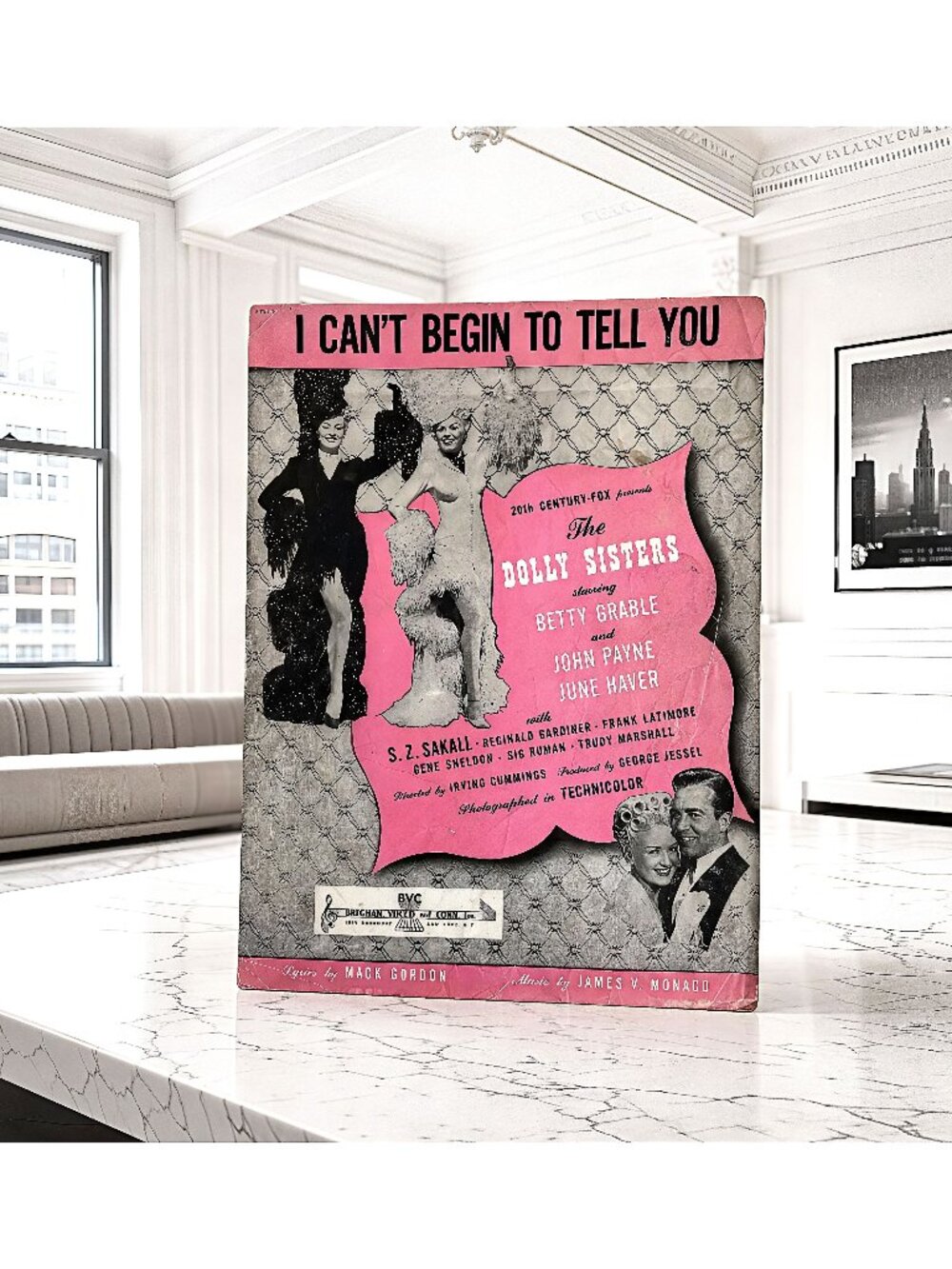 Vintage I Can’t Begin to Tell You Sheet Music The Dolly Sisters Betty Grable 9x1